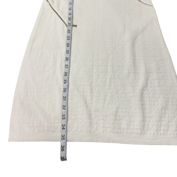 Chanel Women's White Cotton Pique Knit Zipper Sleeveless Tank Dress Size 36 - Picture 6 of 9